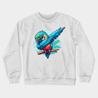 Cool Parrot For Men Women Dabbing Parrot Tropical Bird Lover Crewneck Sweatshirt